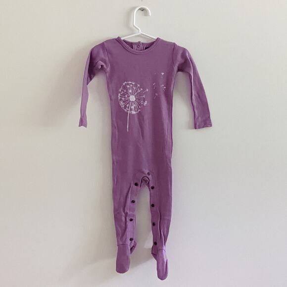 L'ovedbaby Lavender Dandelion Footie Size 9/12m Sleeper Pajamas - Picture 1 of 5